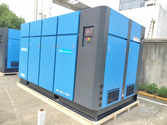 パワー 7.5 KW から 355 KW 回転螺旋式空気圧縮機 PLC制御システム 空気冷却 冷却方法